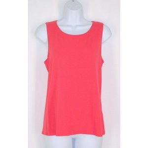 Eileen Fisher Tank Top Shell M Coral Red Rayon Spandex